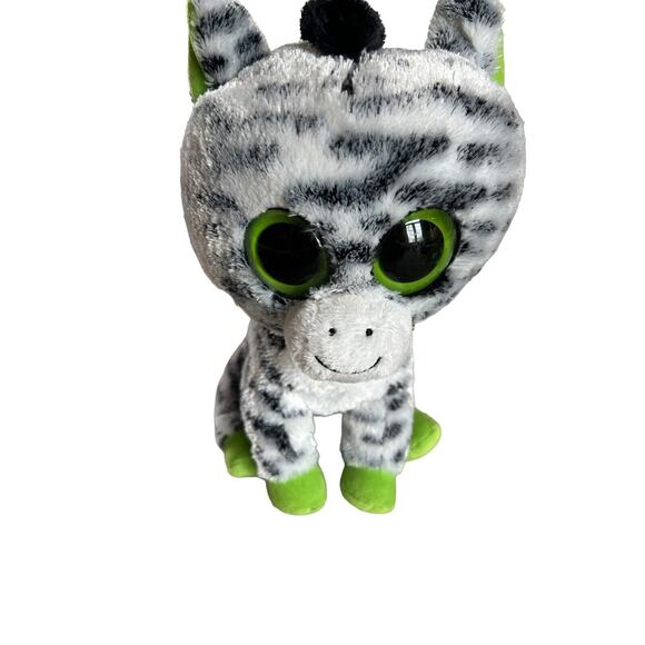 Ty Beanie Boos Zig Zag The Zebra 6" Stuffed Plush Solid Eyes 2014 - Picture 4 of 13